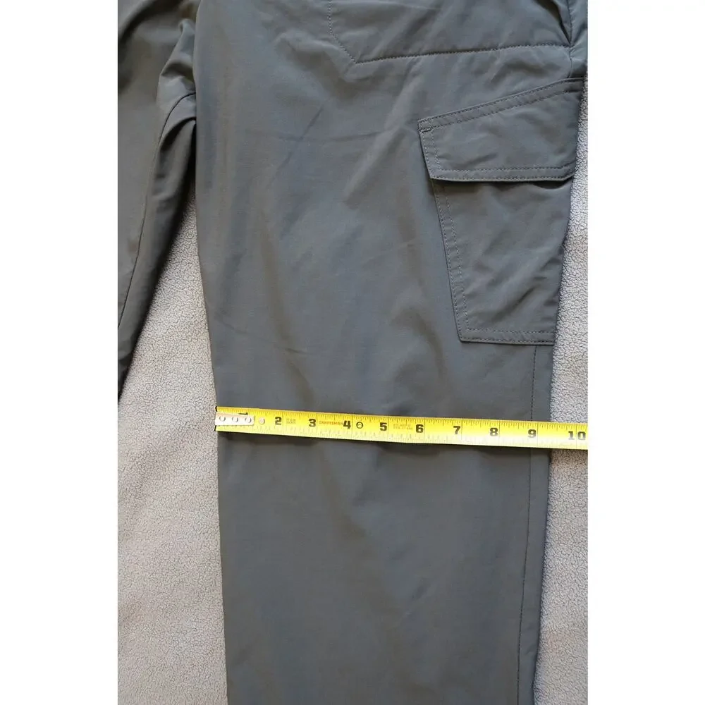 EDDIE BAUER Insulated Pants Womens Petite 12 Gray Faux Fleece Lined Cargo Hiking - Picture 4 of 14